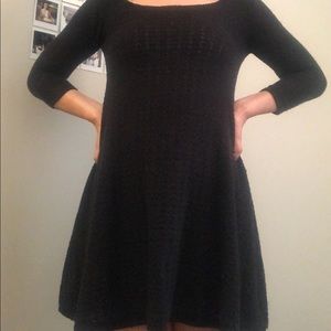 american eagle black 3/4 sleeve dress